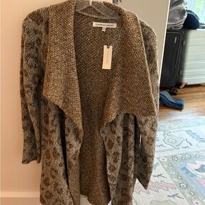 Anthropologie Brown and Gray Patterned Cardigan